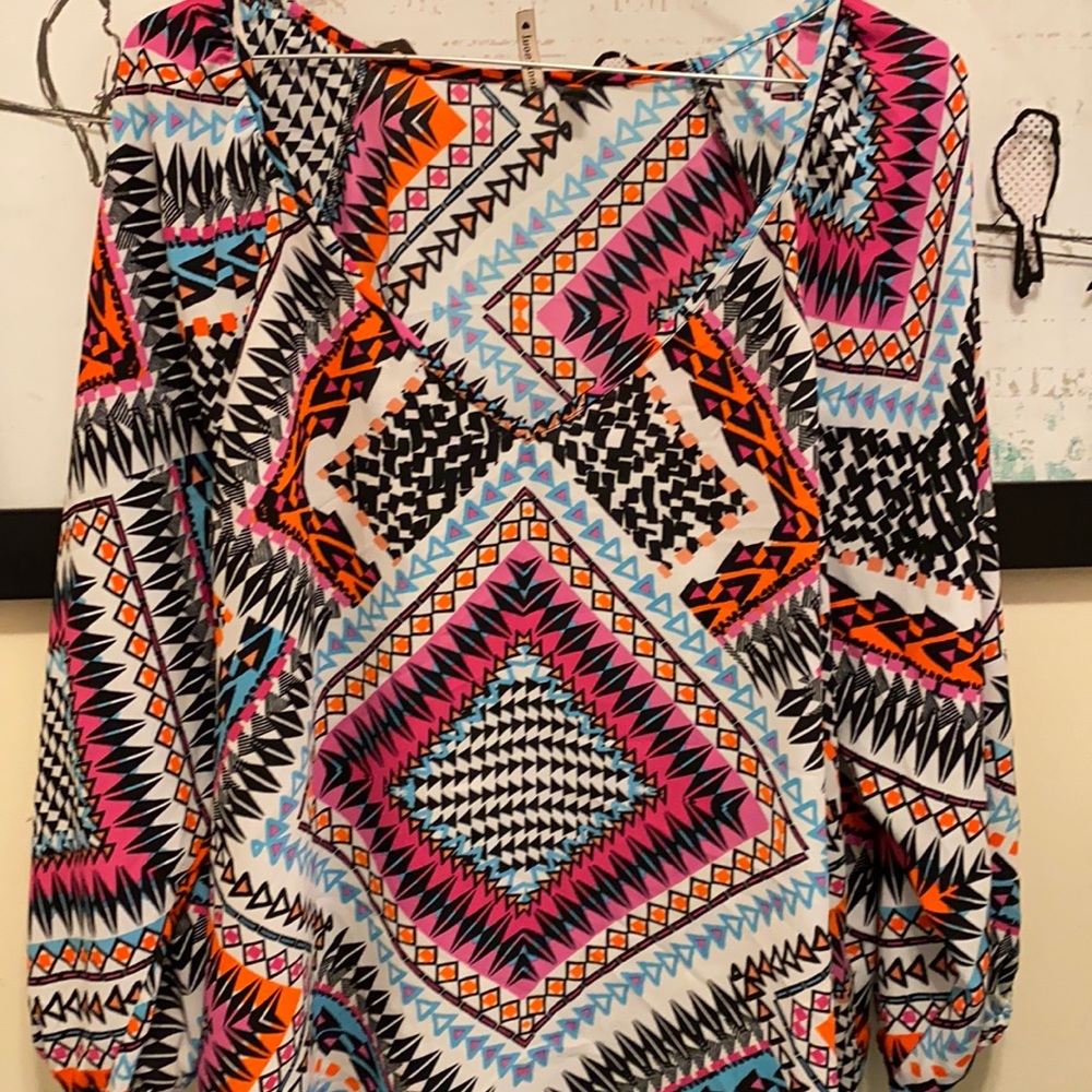 New Blouse with Aztec designs and colors.